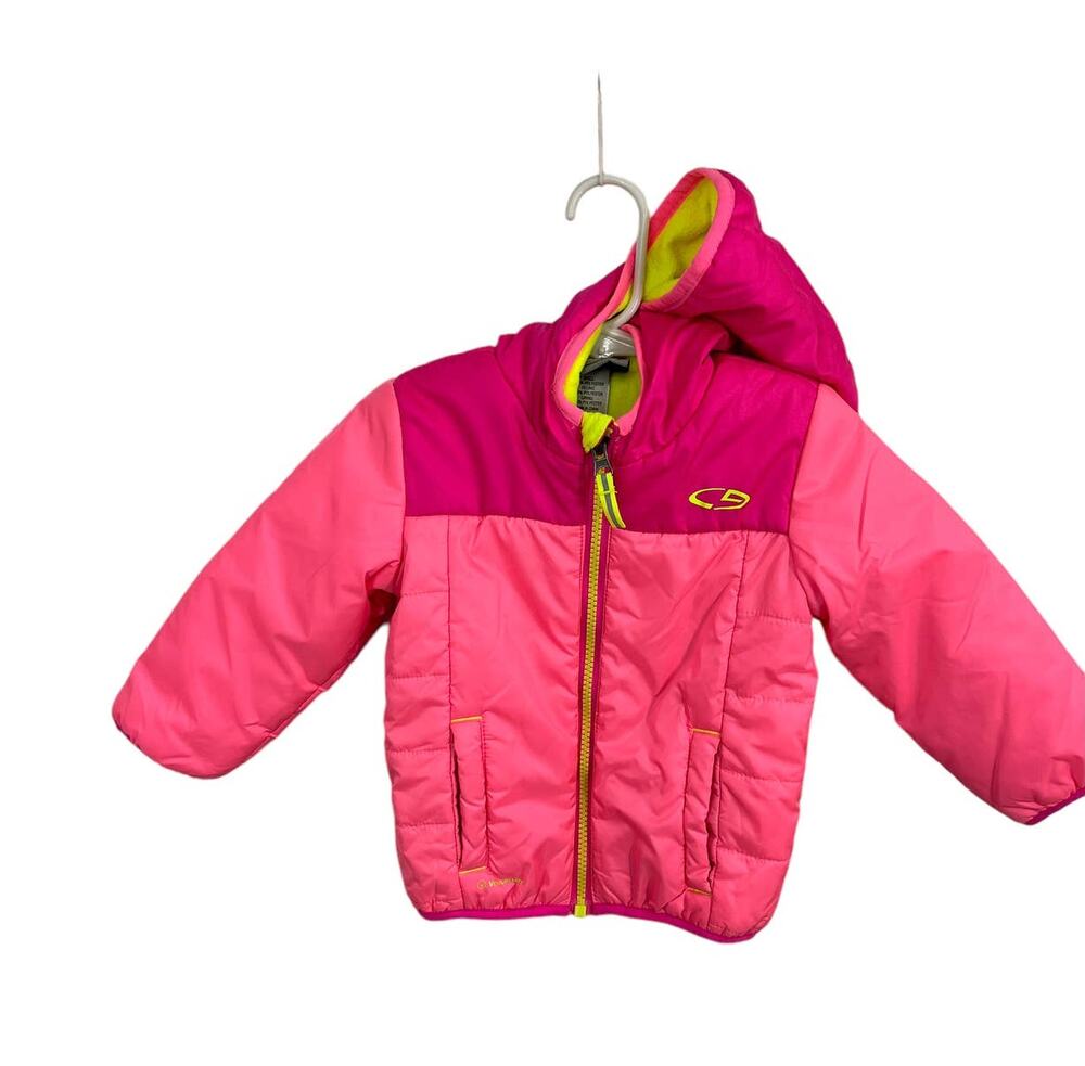 CHAMPION Hot Pink & Yellow Winter Puffer Jacket Sz 18M